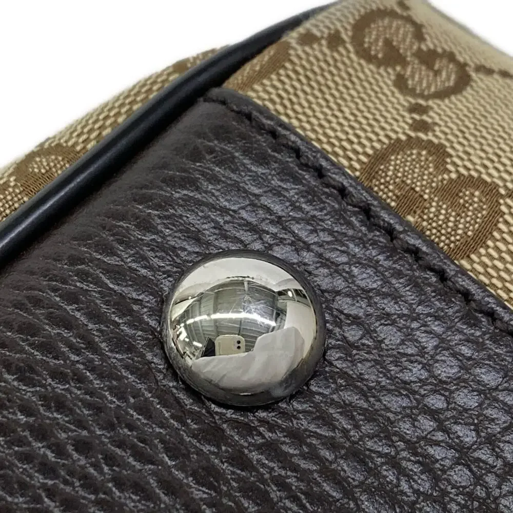 Gucci GG Boston Bag 449167 Beige Dark Brown Jacquard Leather